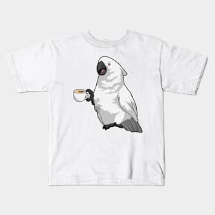 Parrot with Cup of Coffee Kids T-Shirt